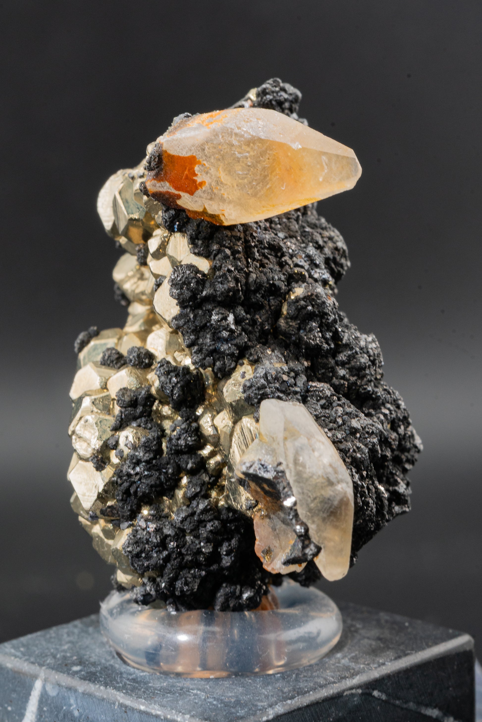 Calcite, Pyrite, Tetrahedrite - Huanzala, Peru - UV Reactive