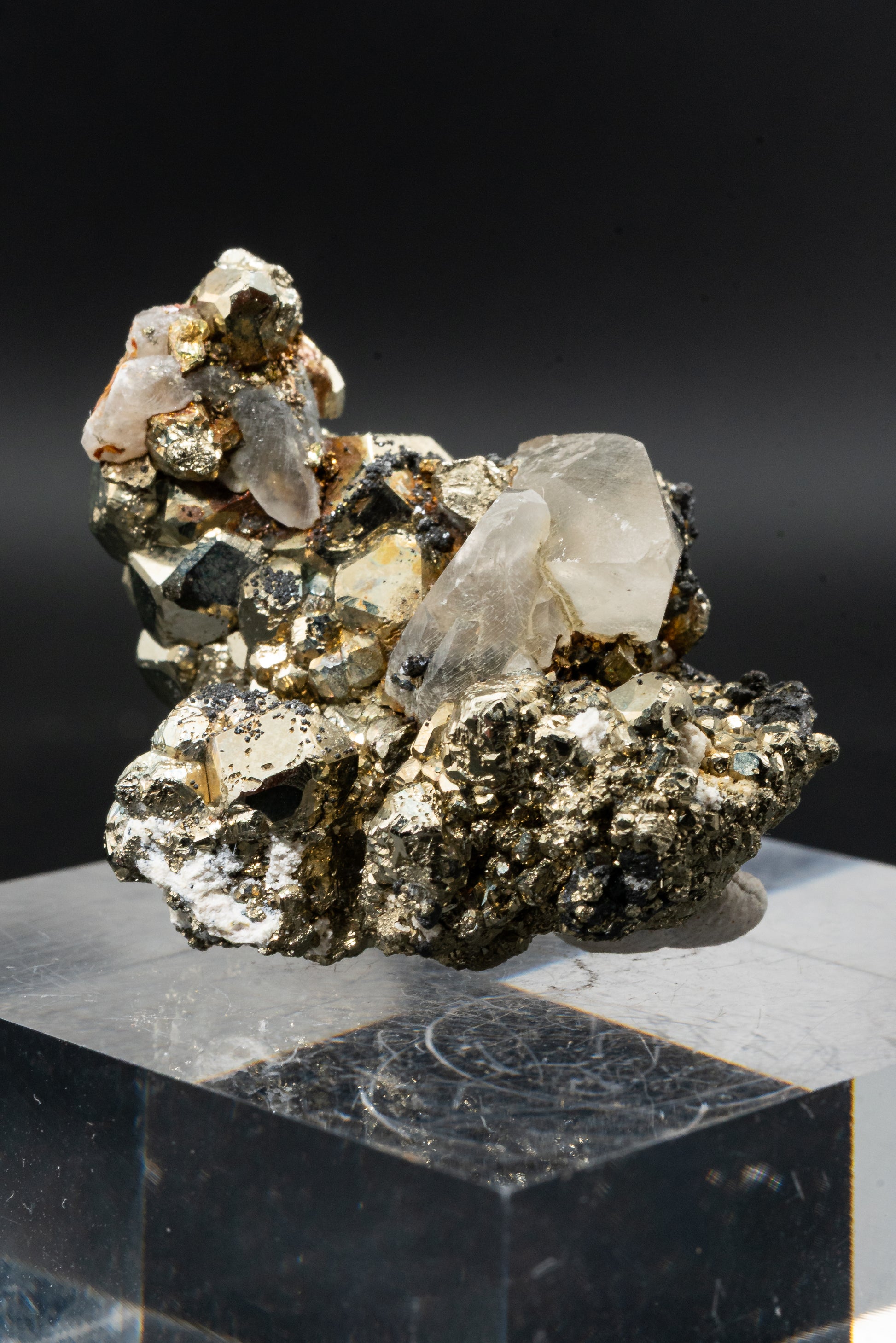 Calcite, Pyrite, Tetrahedrite - Huanzala, Peru - UV Reactive