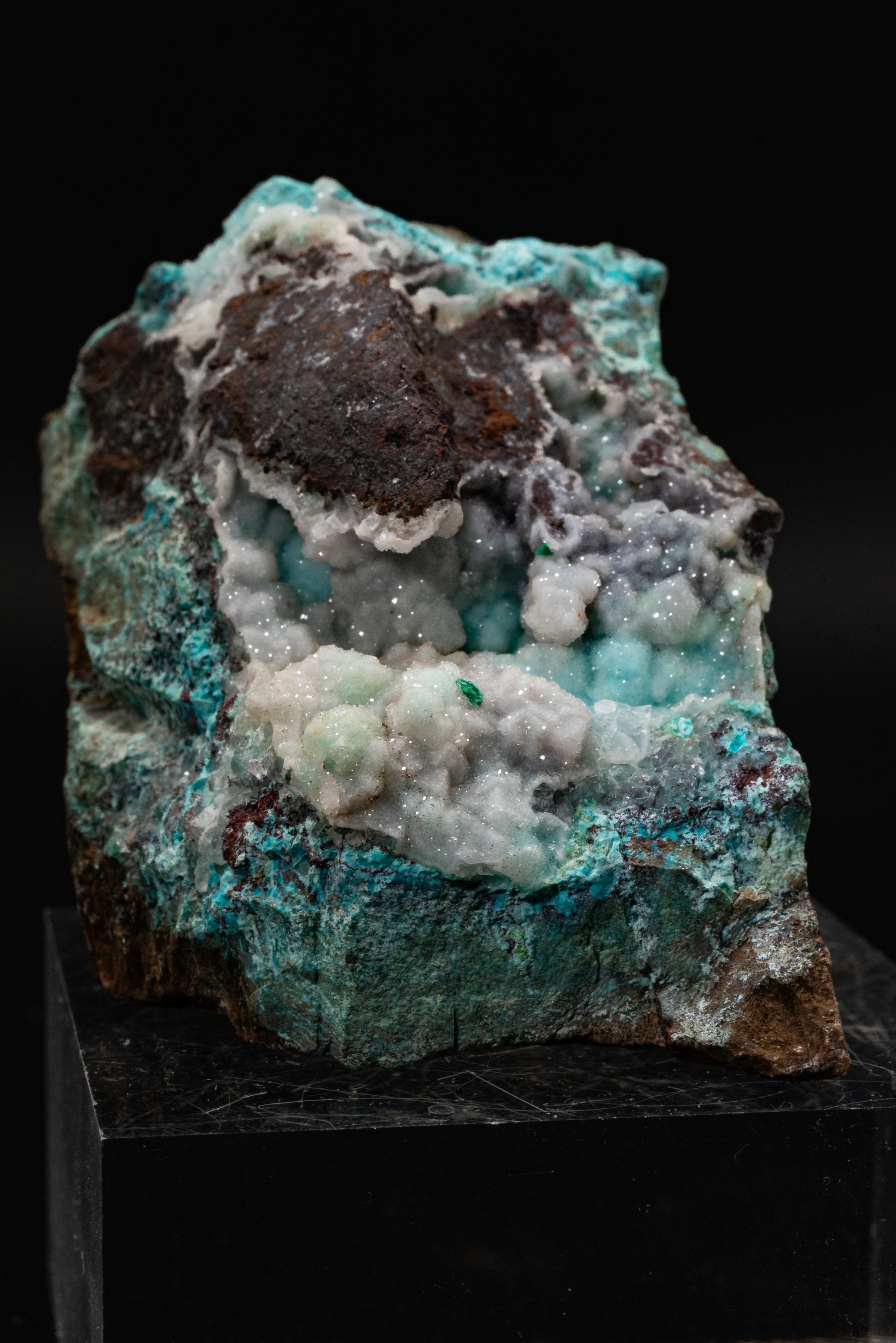 Chrysocolla, Quartz - Lily Mine, Peru