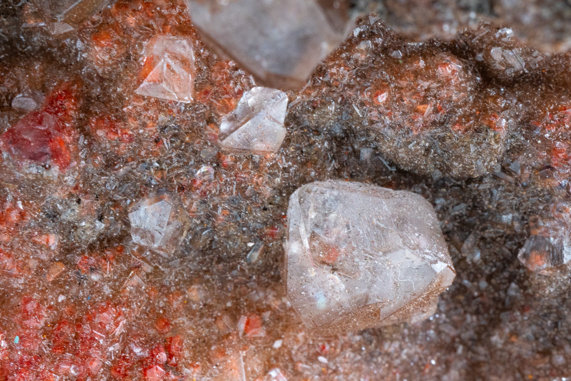 XXL - Hematite & Cinnabar included Calcite - Santa Eulalia Mining District, Chihuahua, Mexico