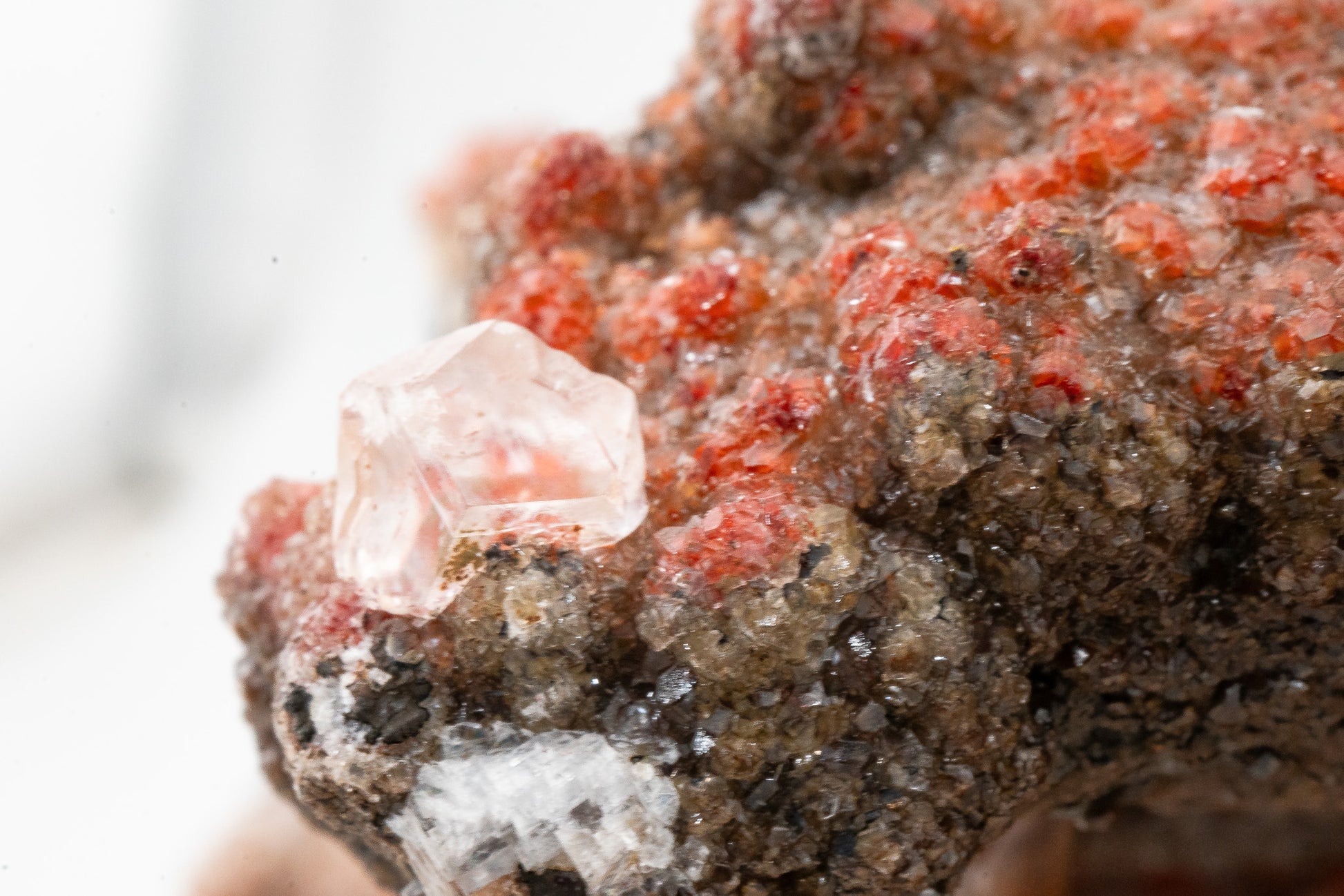 XXL - Hematite & Cinnabar included Calcite - Santa Eulalia Mining District, Chihuahua, Mexico