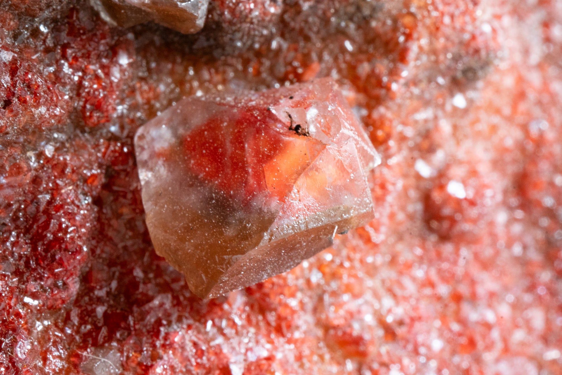 XXL - Hematite & Cinnabar included Calcite - Santa Eulalia Mining District, Chihuahua, Mexico