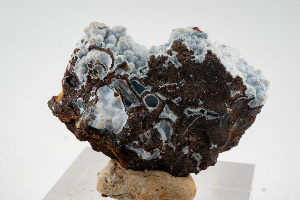 Quartz var. Chalcedony over Goethite - Zimapan, Hidalgo, Mexico