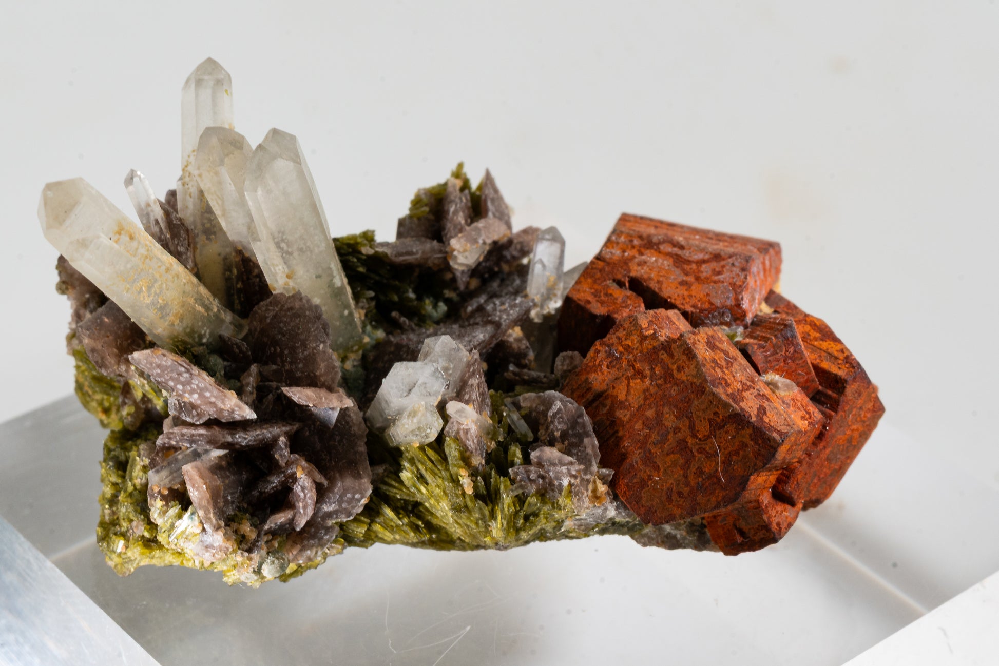 Epidote, Quartz, Axinite, Oxidized Garnet -  Cullhuay, Peru