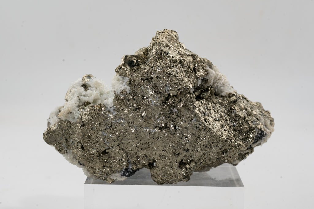 Pyrite, Quartz, Calcite - Huanzala, Peru - UV Reactive