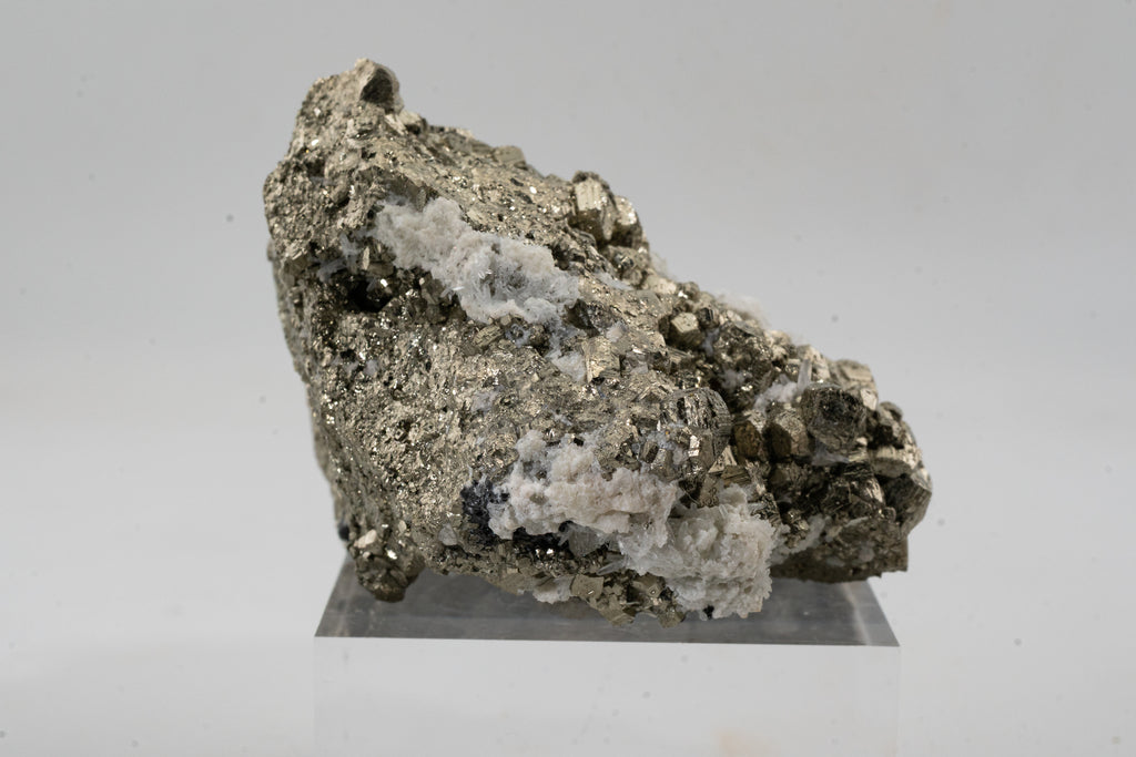 Pyrite, Quartz, Calcite - Huanzala, Peru - UV Reactive