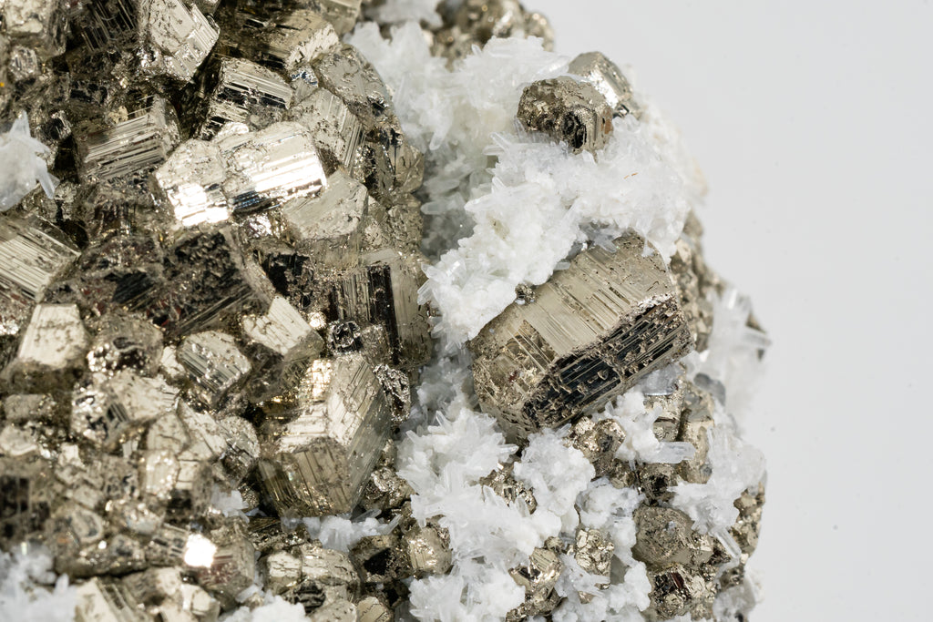Pyrite, Quartz, Calcite - Huanzala, Peru - UV Reactive