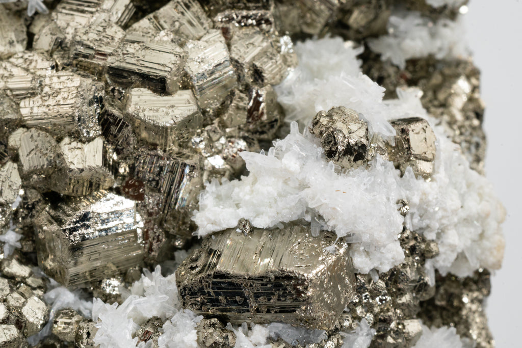 Pyrite, Quartz, Calcite - Huanzala, Peru - UV Reactive