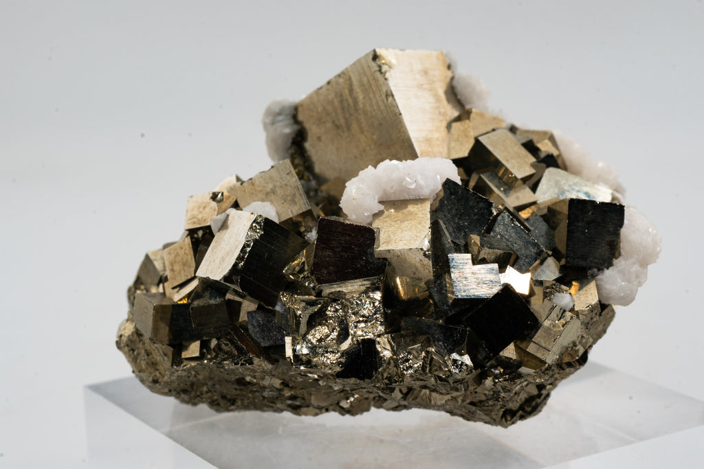 Pyrite, Calcite - Huanzala, Peru - UV Reactive