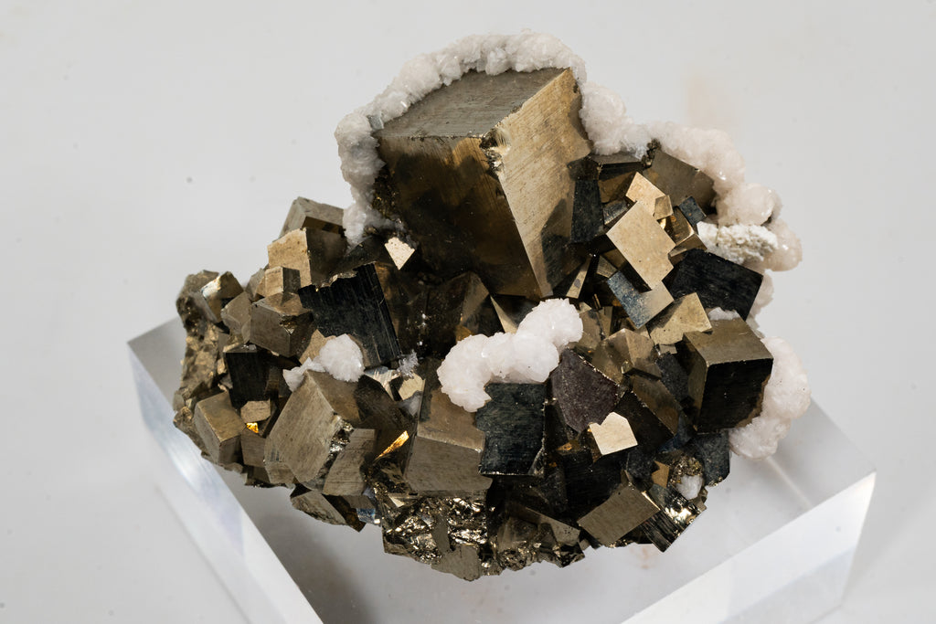 Pyrite, Calcite - Huanzala, Peru - UV Reactive