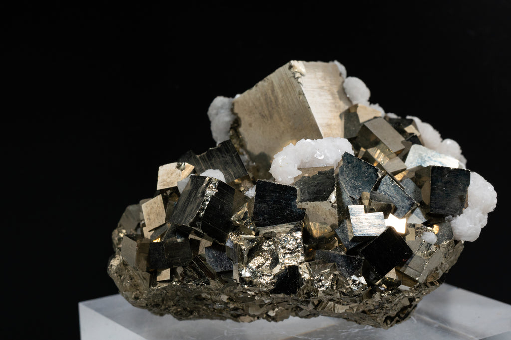 Pyrite, Calcite - Huanzala, Peru - UV Reactive