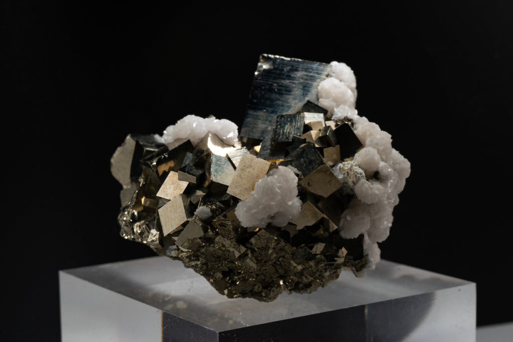 Pyrite, Calcite - Huanzala, Peru - UV Reactive