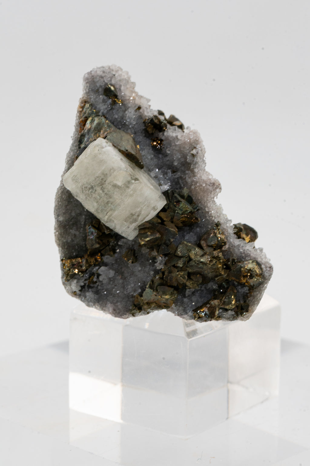 Pyrite, Quartz, Calcite - Peru - UV Reactive