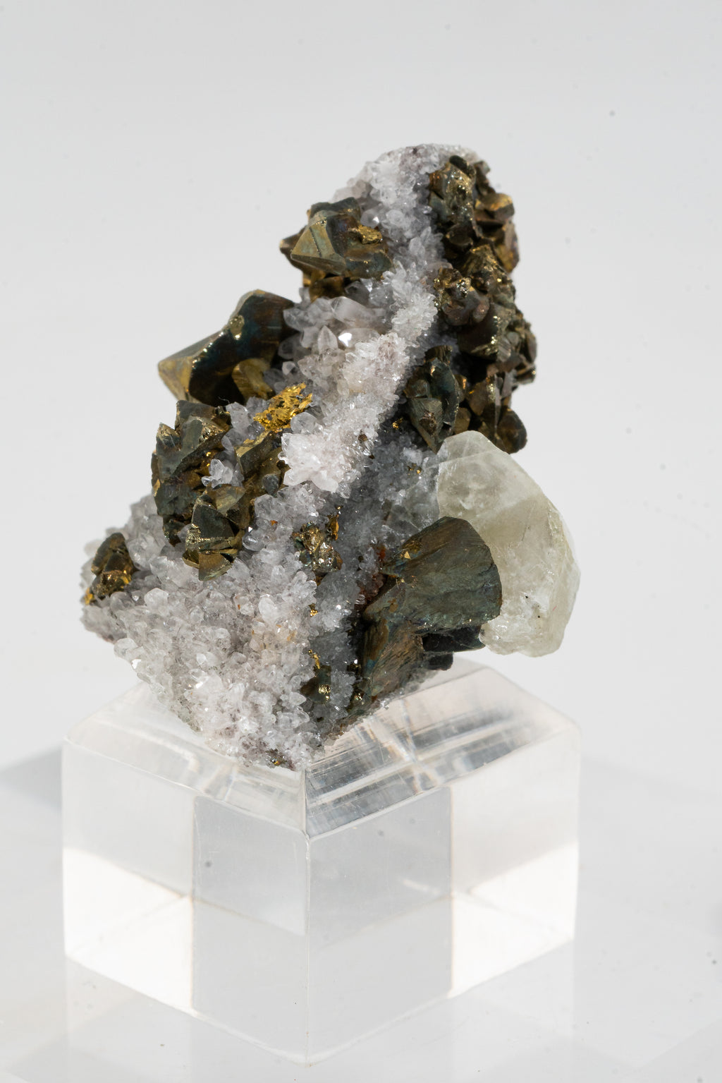 Pyrite, Quartz, Calcite - Peru - UV Reactive