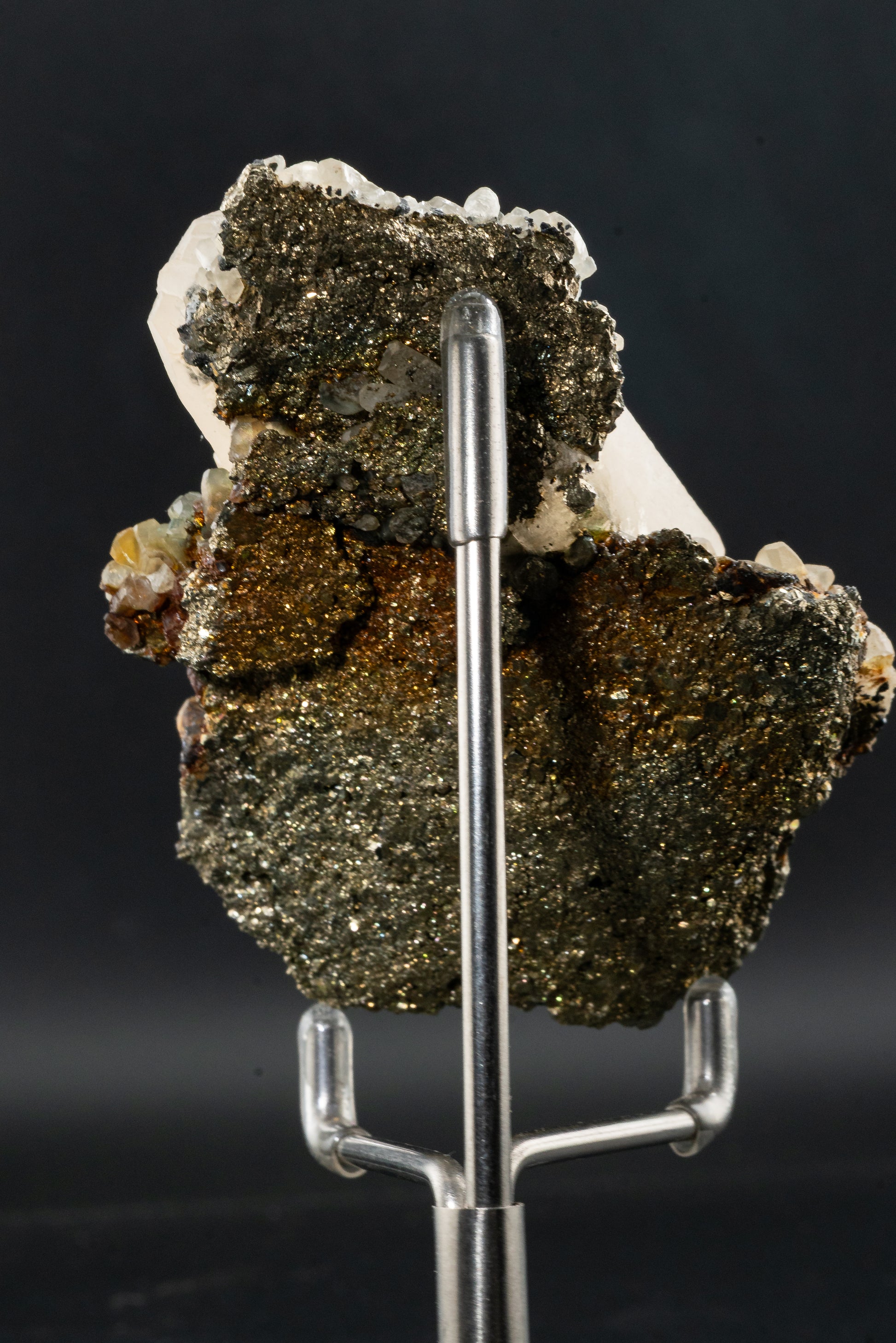 Calcite Var. Mangano , Pyrite - Huanzala, Peru