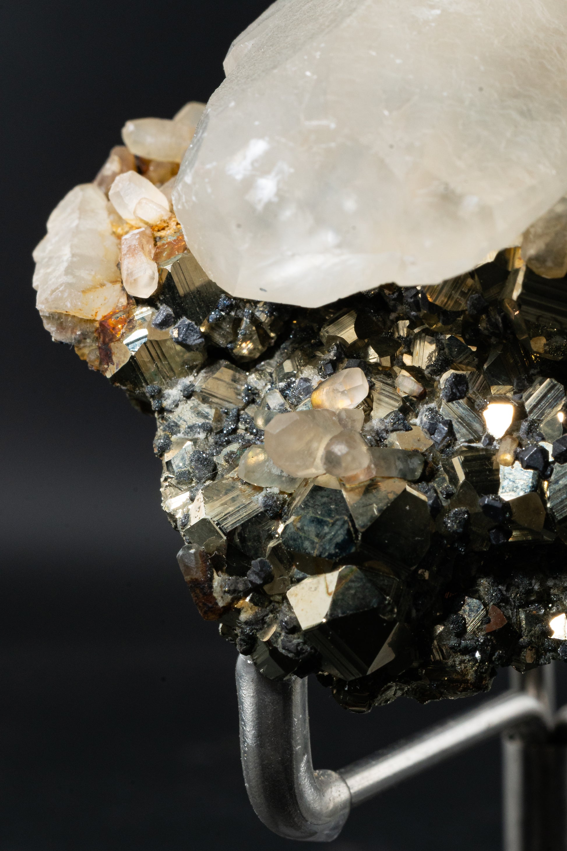 Calcite Var. Mangano , Pyrite - Huanzala, Peru