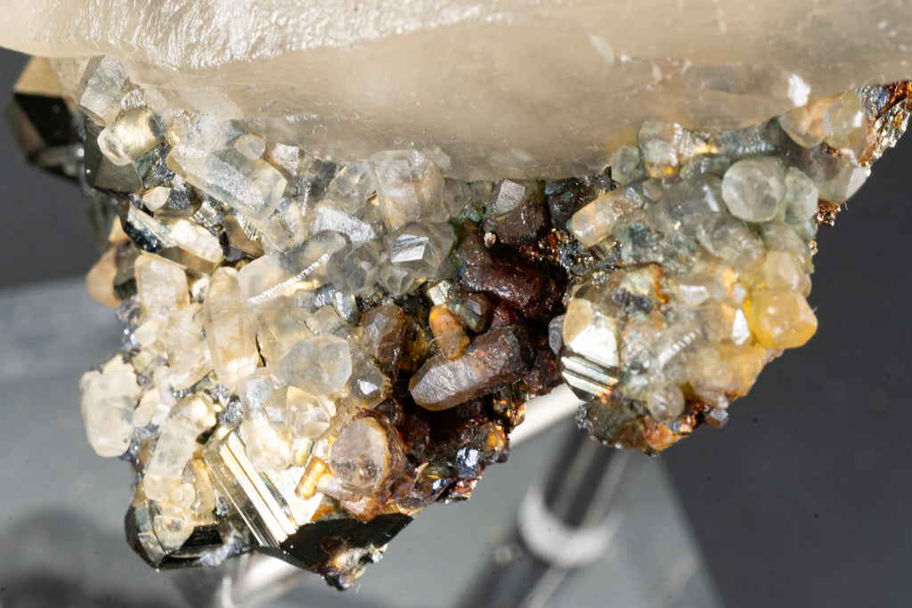 Calcite Var. Mangano , Pyrite - Huanzala, Peru