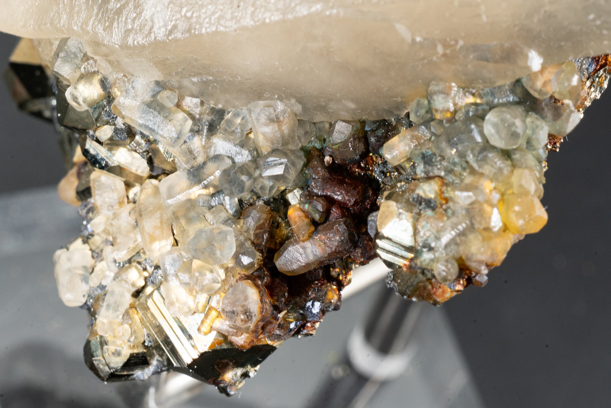 Calcite Var. Mangano , Pyrite - Huanzala, Peru