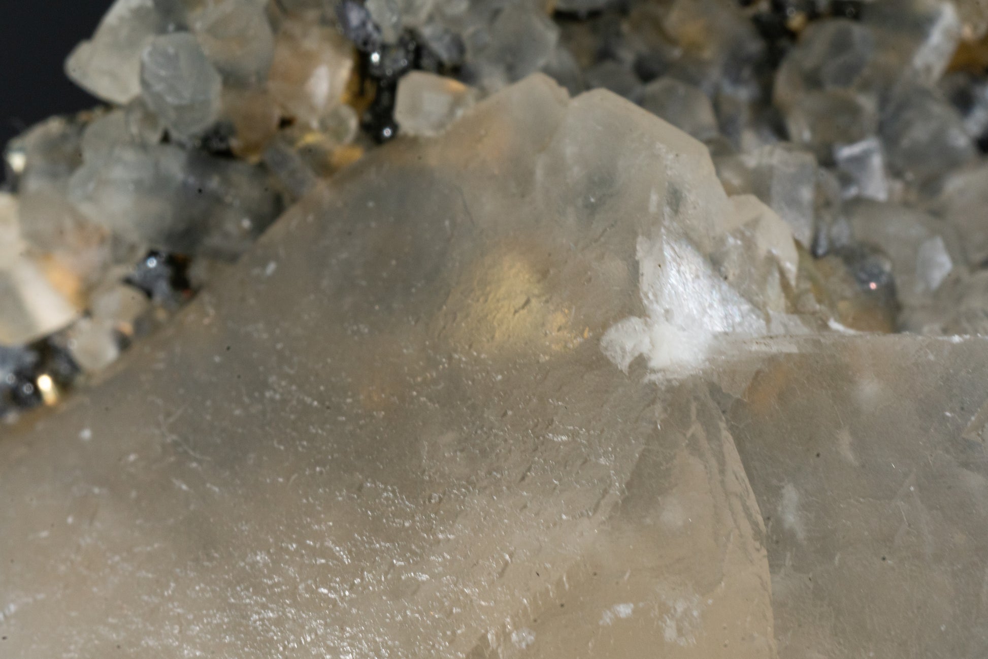 Calcite Var. Mangano , Pyrite - Huanzala, Peru