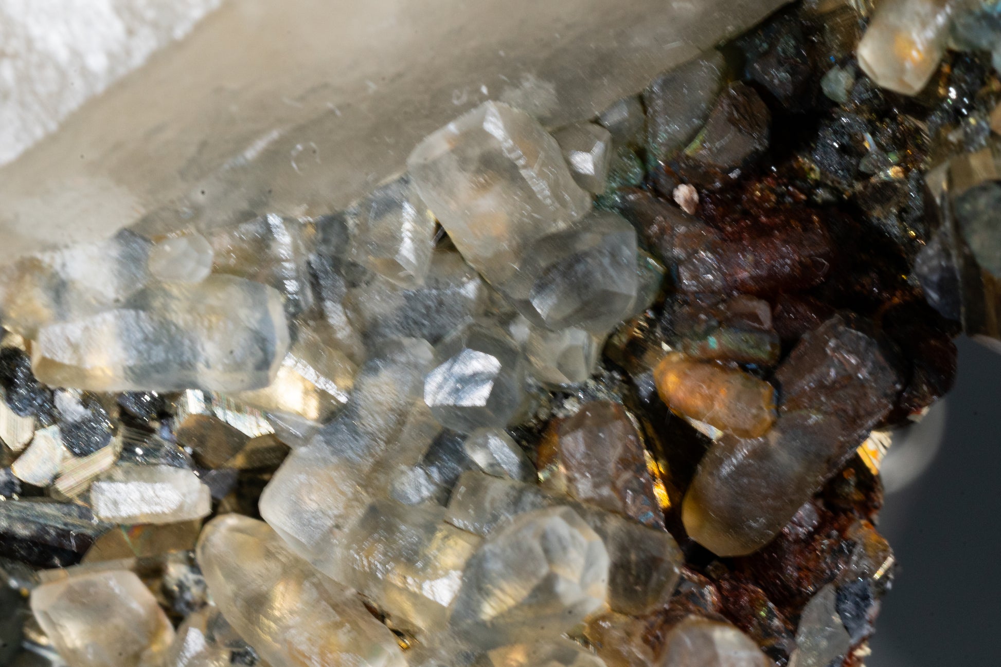 Calcite Var. Mangano , Pyrite - Huanzala, Peru