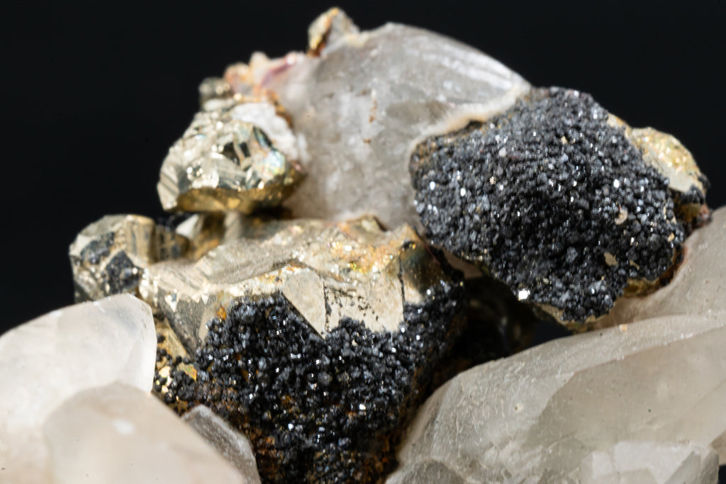 Calcite, Pyrite, Tetrahedrite - Huanzala, Peru - UV Reactive