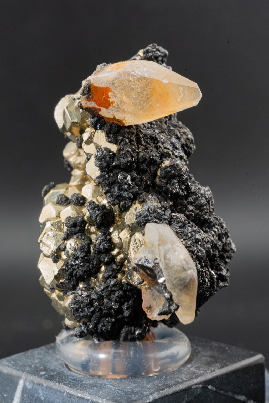 Calcite, Pyrite, Tetrahedrite - Huanzala, Peru - UV Reactive