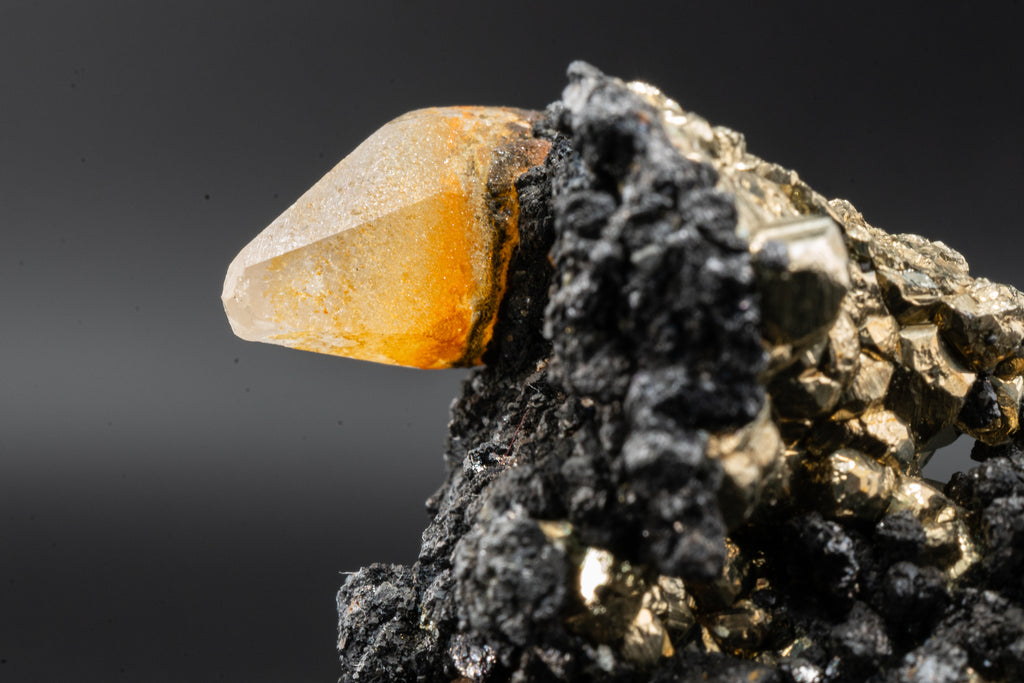 Calcite, Pyrite, Tetrahedrite - Huanzala, Peru - UV Reactive