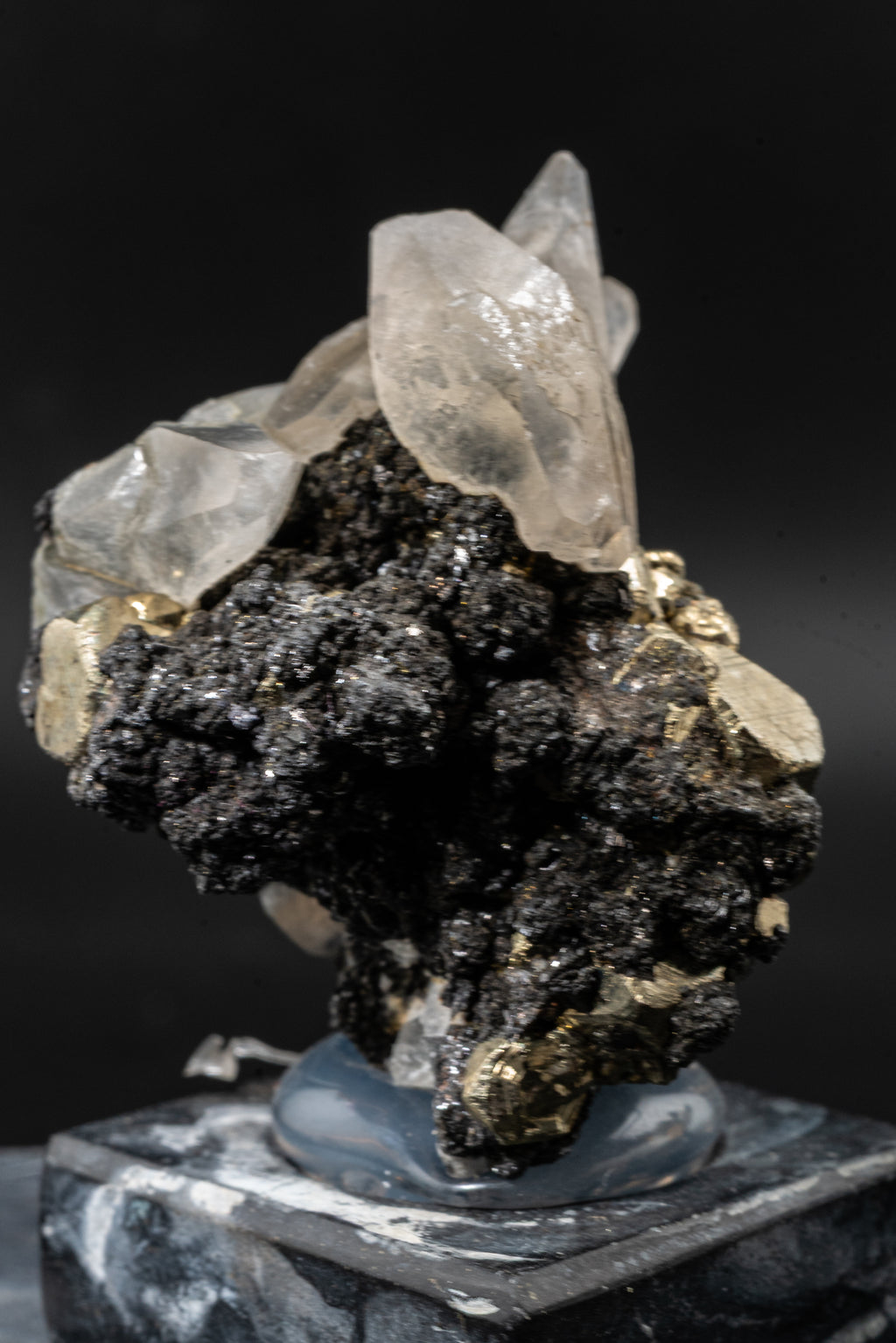 Calcite, Pyrite, Tetrahedrite - Huanzala, Peru - UV Reactive