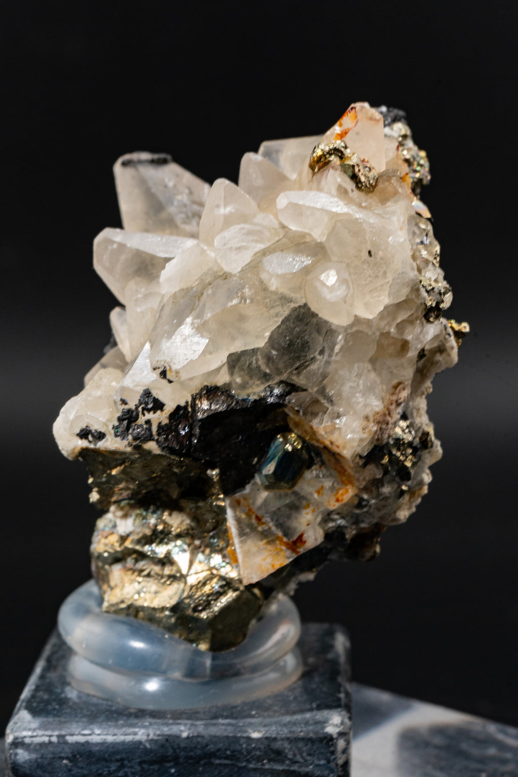 Calcite, Pyrite, Tetrahedrite - Huanzala, Peru - UV Reactive