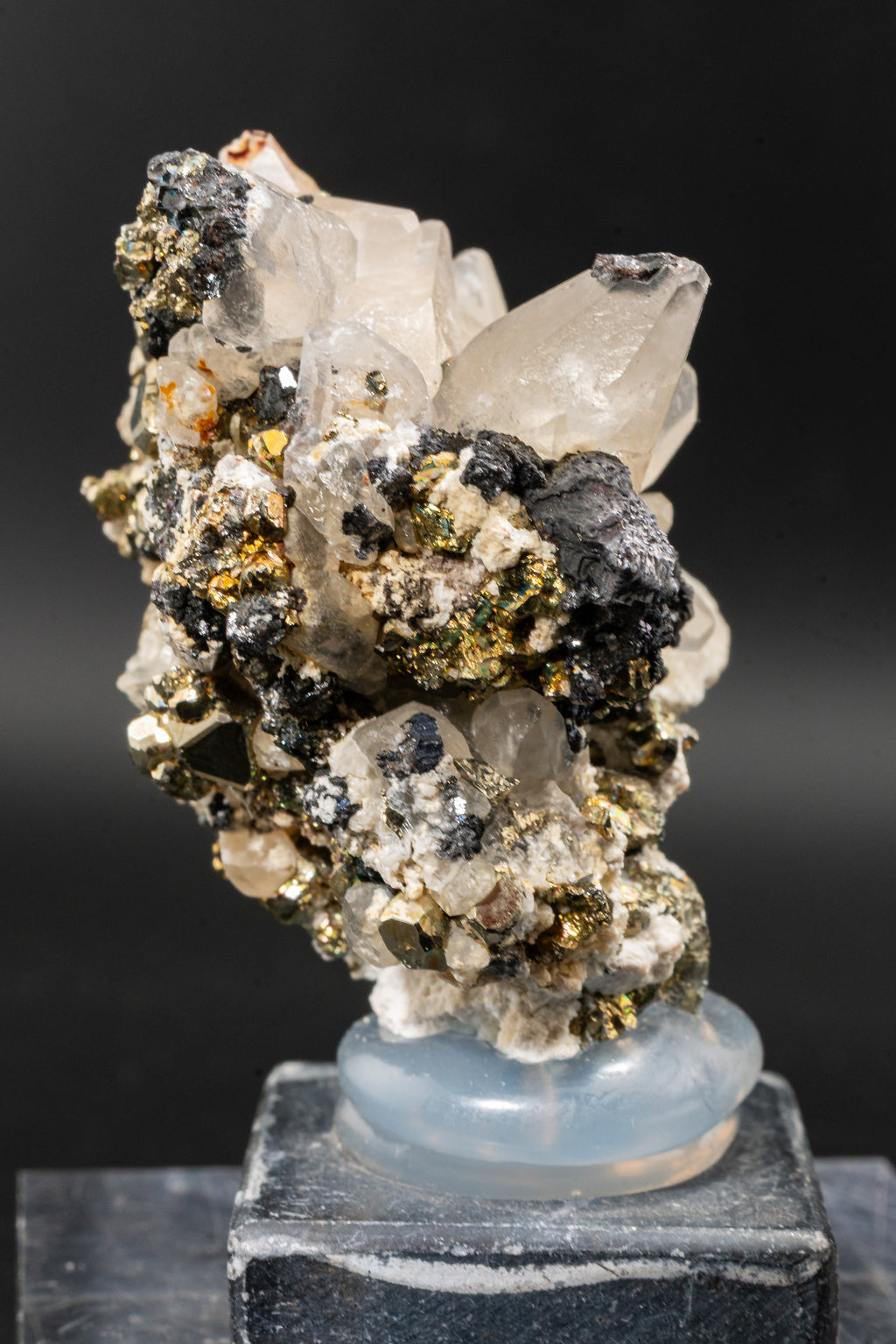 Calcite, Pyrite, Tetrahedrite - Huanzala, Peru - UV Reactive