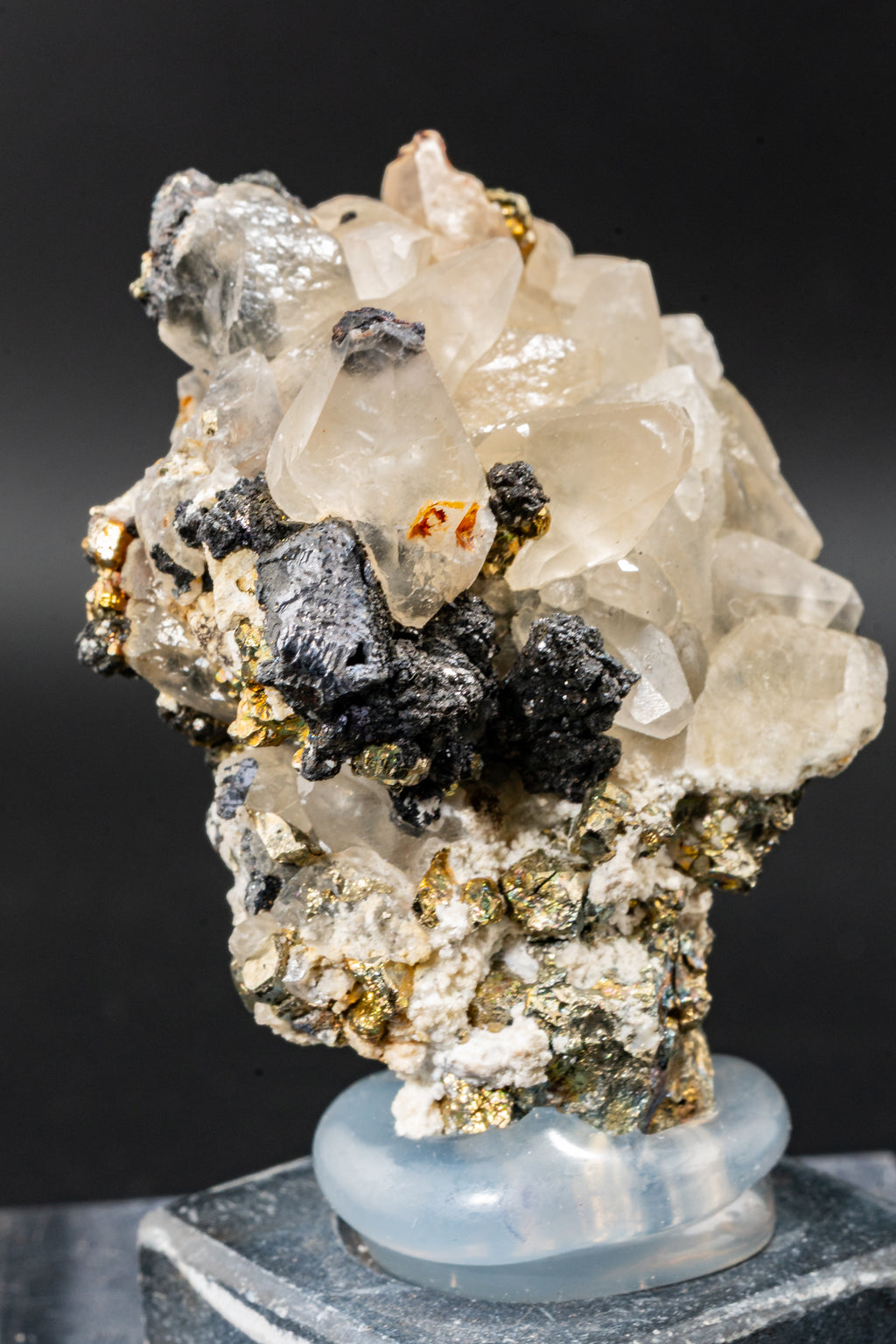 Calcite, Pyrite, Tetrahedrite - Huanzala, Peru - UV Reactive