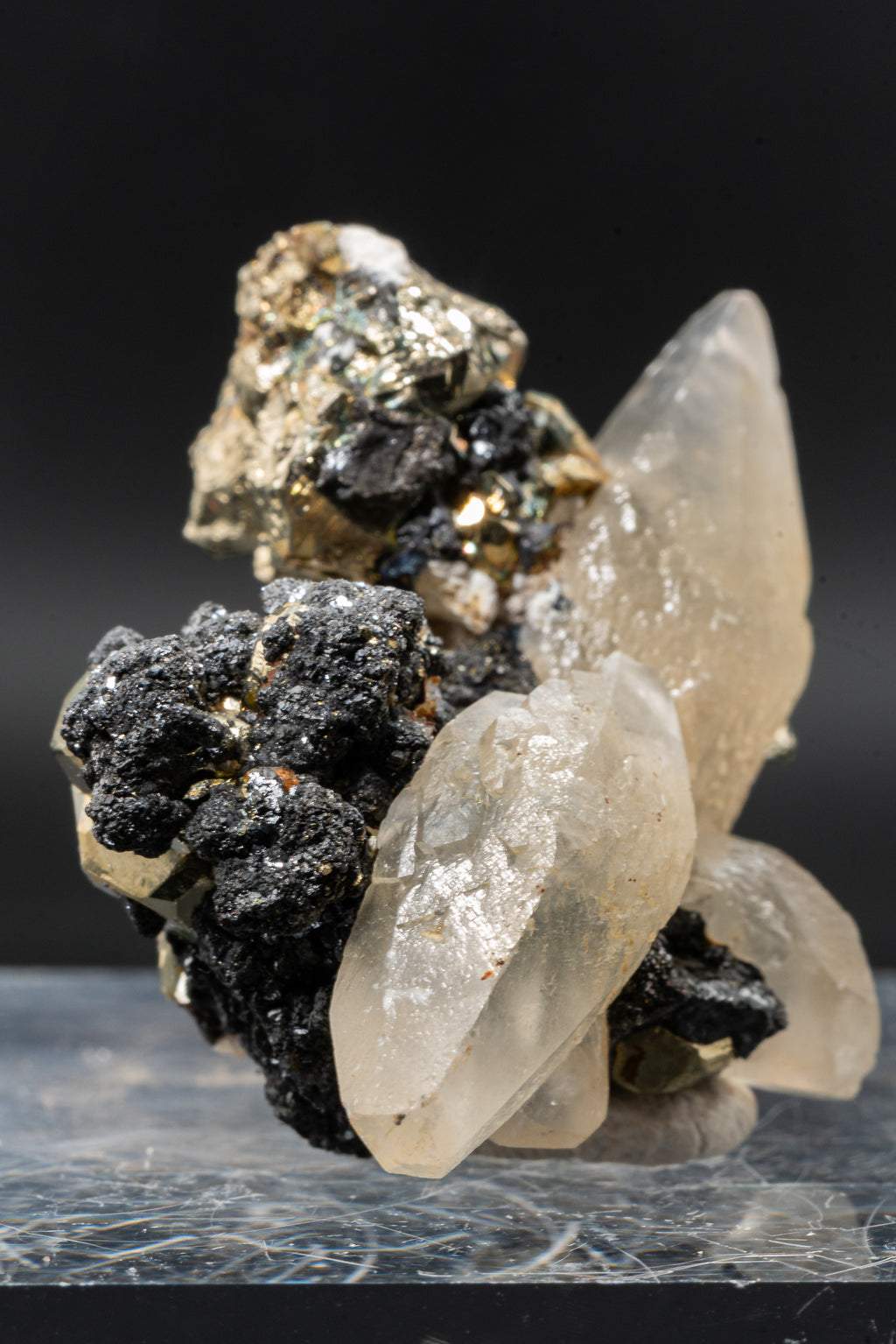Calcite, Pyrite, Tetrahedrite - Huanzala, Peru - UV Reactive