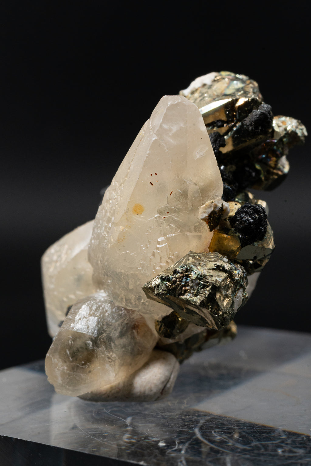 Calcite, Pyrite, Tetrahedrite - Huanzala, Peru - UV Reactive