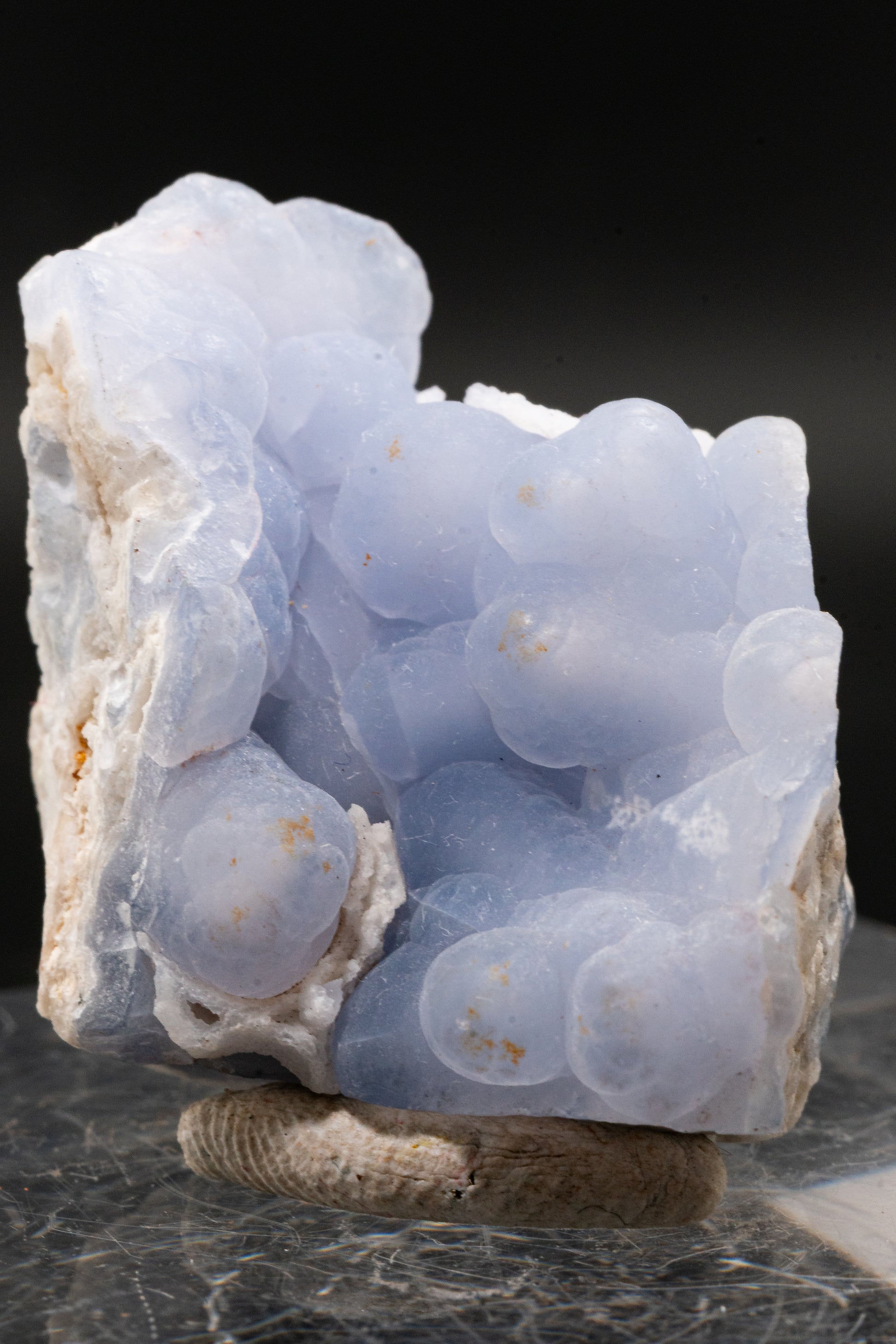 Quartz var. Blue Chalcedony ps. Anhydrite - Rumipata, Peru