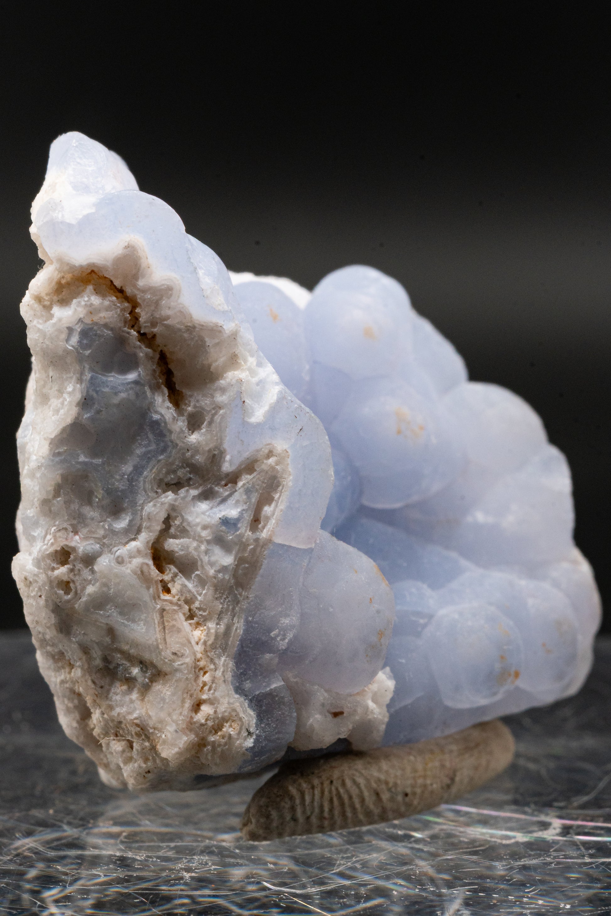 Quartz var. Blue Chalcedony ps. Anhydrite - Rumipata, Peru