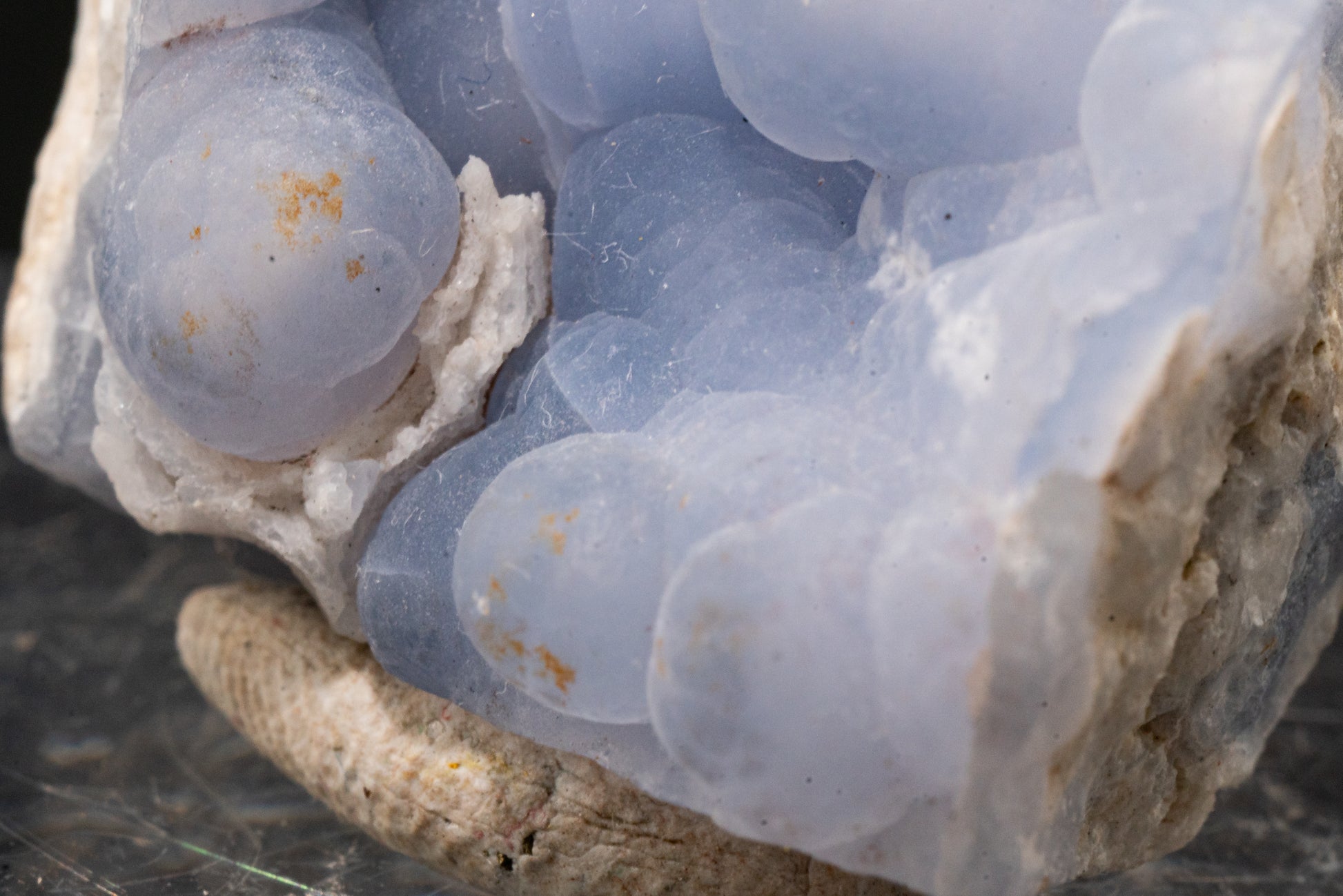 Quartz var. Blue Chalcedony ps. Anhydrite - Rumipata, Peru