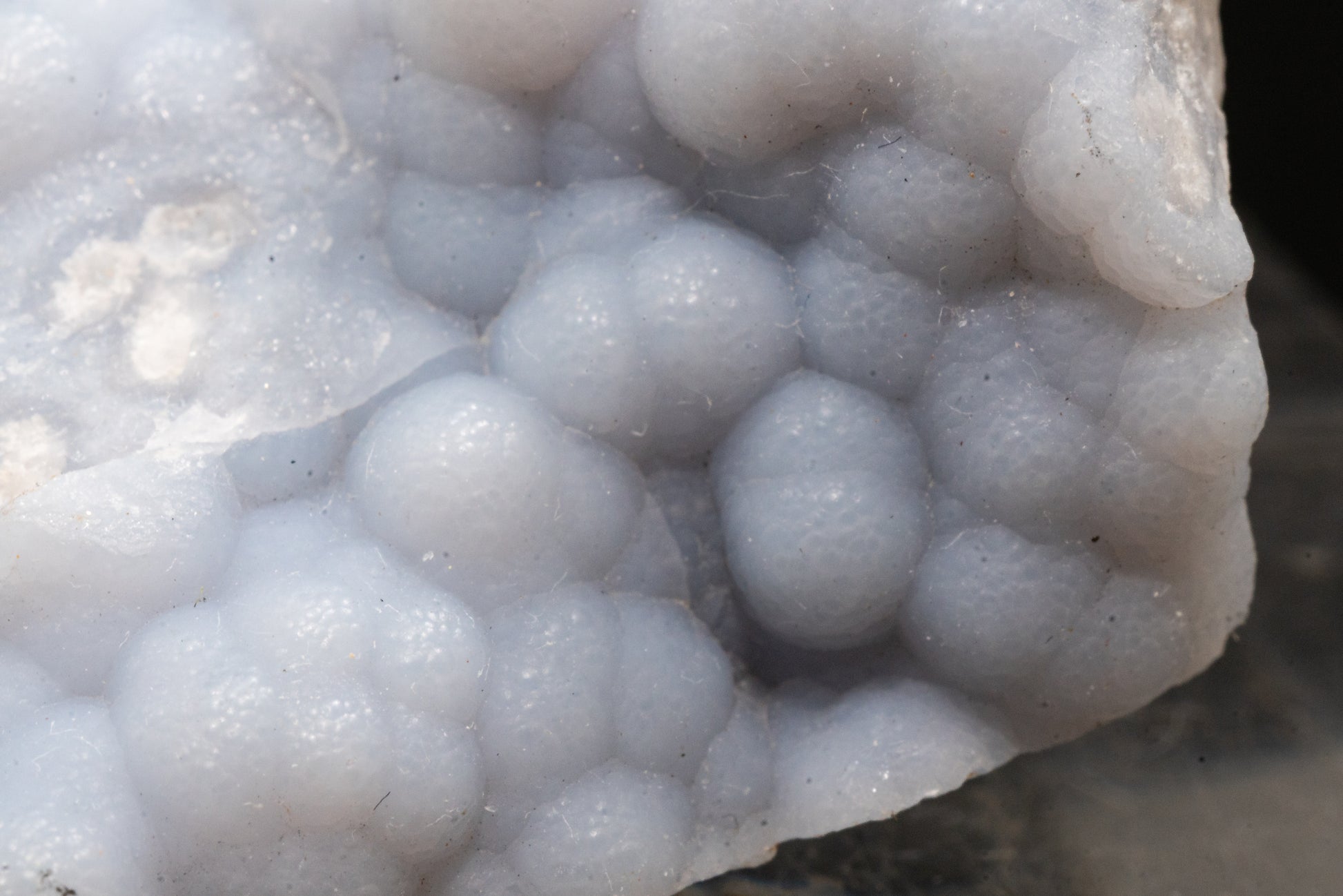 Quartz var. Blue Chalcedony ps. Anhydrite - Rumipata, Peru