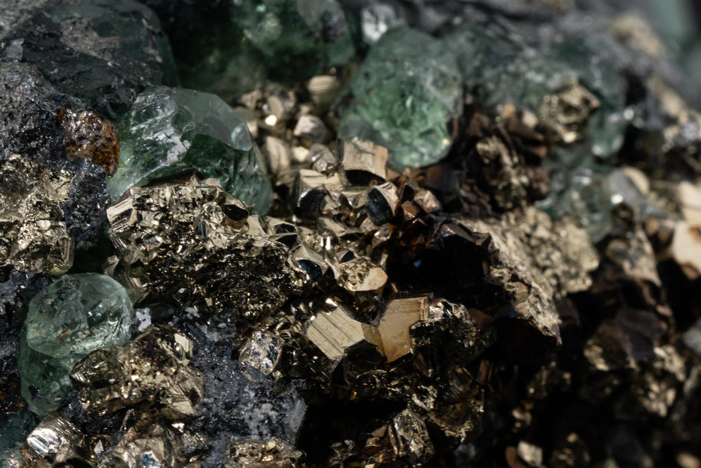Fluorite, Pyrite, Geocronite - Milpo, Peru