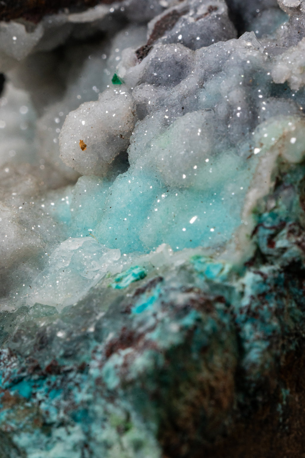 Chrysocolla, Quartz - Lily Mine, Peru