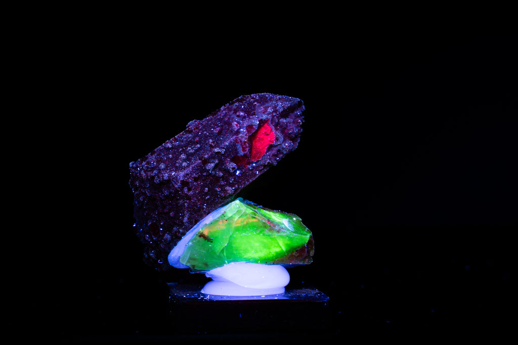 Chrysocolla, Quartz, Mystery UV Mineral, Andean Opal - Mina La Tentadora, Peru (Man-Made Conglomerate)