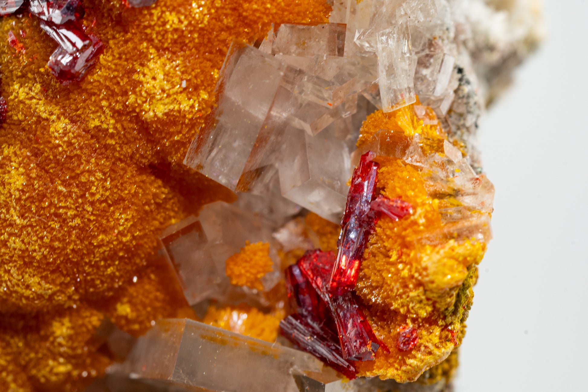 Orpiment, Realgar, Barite, - Quiruvilca Mine, Peru