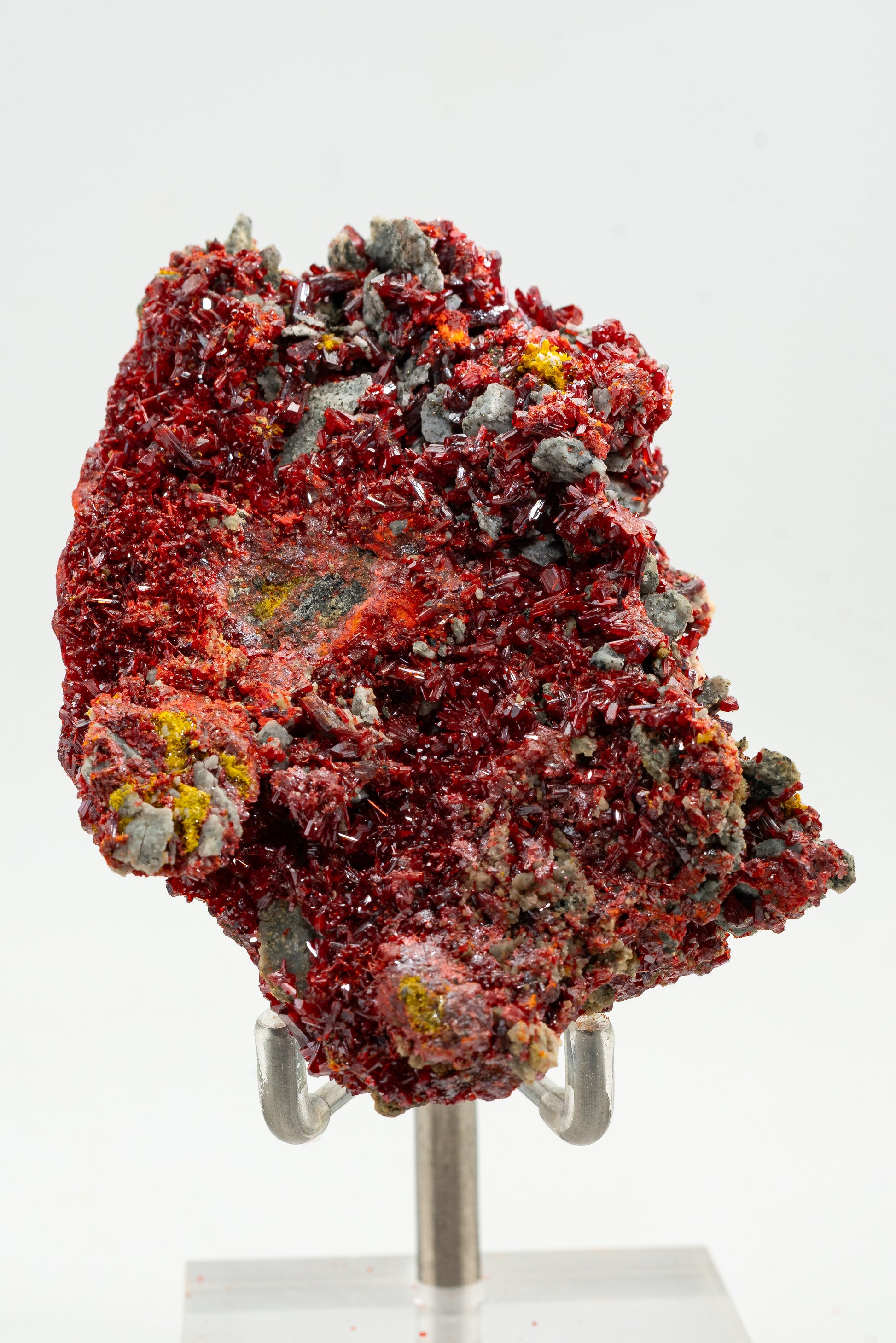 Orpiment, Realgar, Barite, Quartz w/ Pyrite - Quiruvilca Mine, Peru