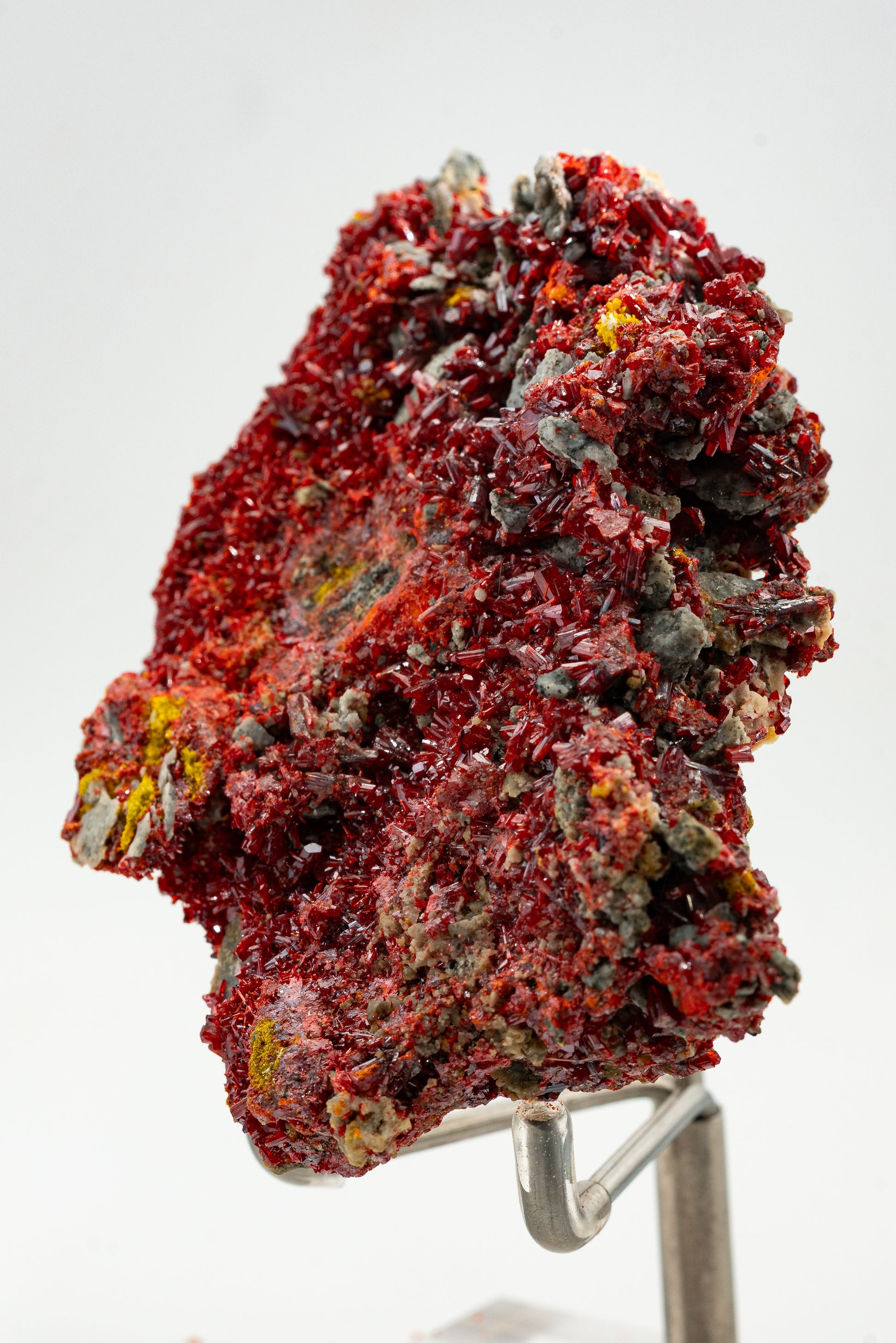 Orpiment, Realgar, Barite, Quartz w/ Pyrite - Quiruvilca Mine, Peru