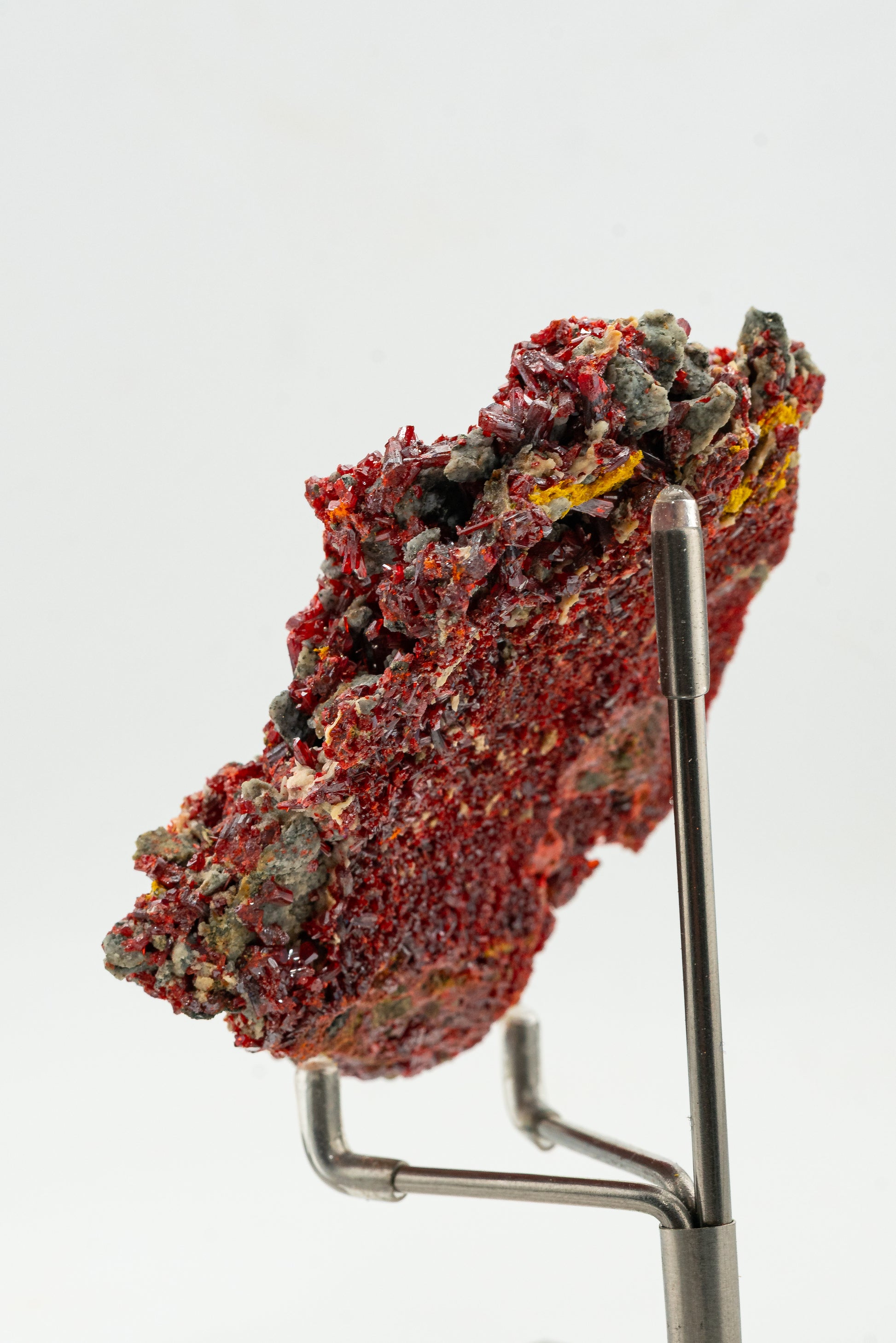 Orpiment, Realgar, Barite, Quartz w/ Pyrite - Quiruvilca Mine, Peru