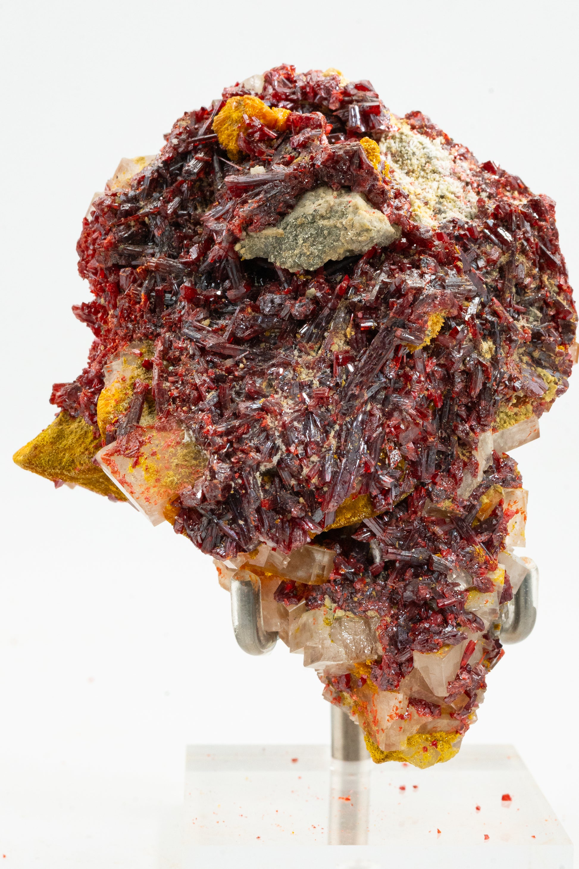Orpiment, Realgar, Barite, - Quiruvilca Mine, Peru