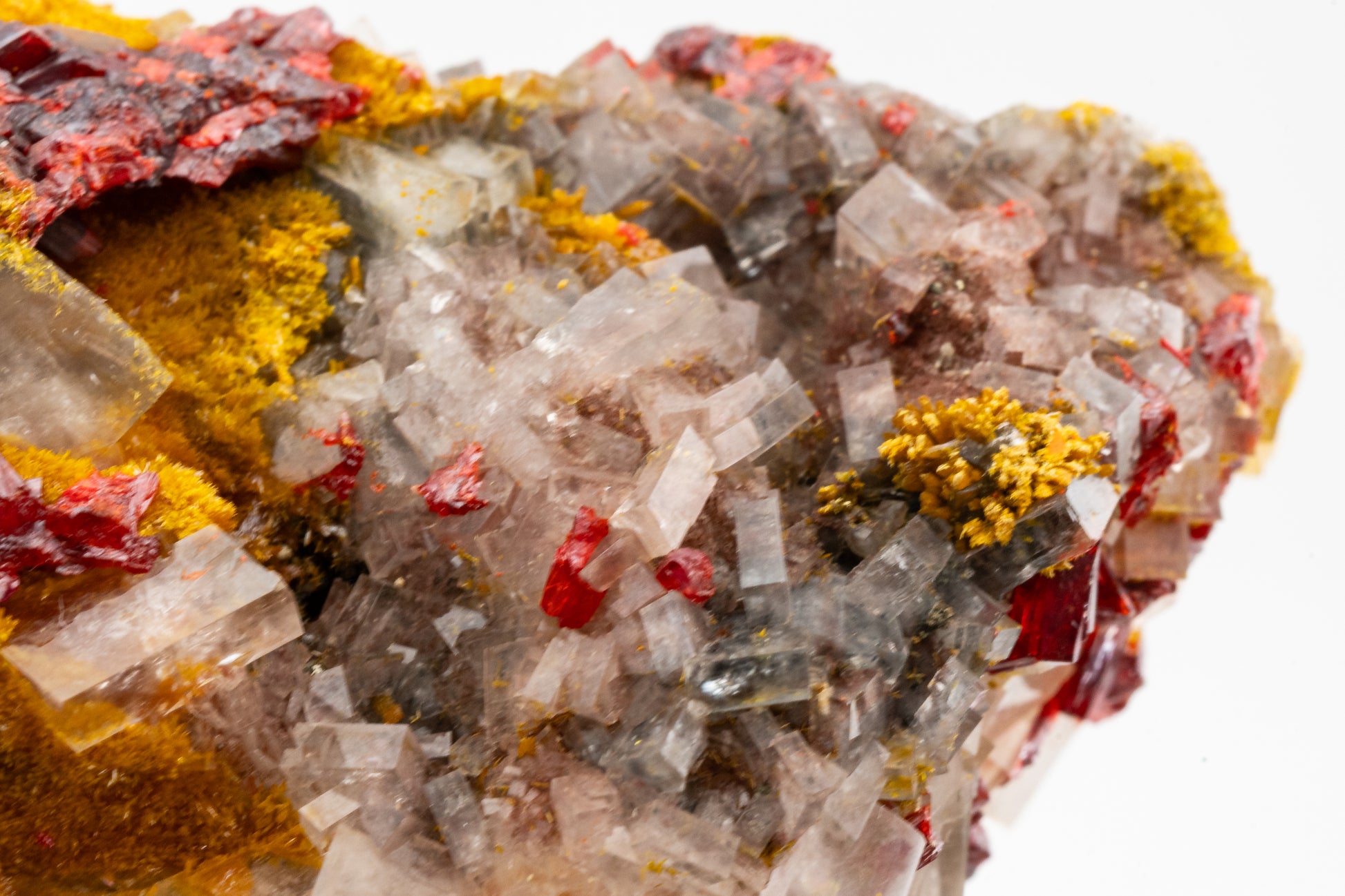 Orpiment, Realgar, Barite, - Quiruvilca Mine, Peru