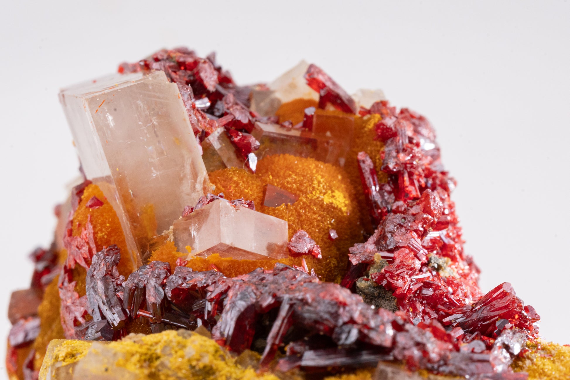 Orpiment, Realgar, Barite, - Quiruvilca Mine, Peru