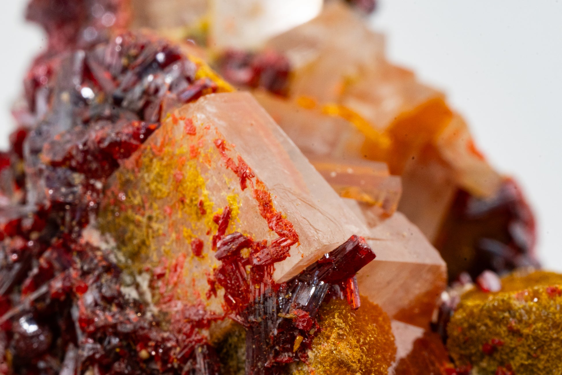 Orpiment, Realgar, Barite, - Quiruvilca Mine, Peru