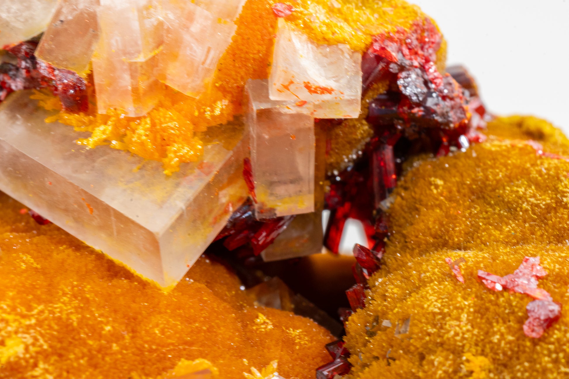 Orpiment, Realgar, Barite, - Quiruvilca Mine, Peru