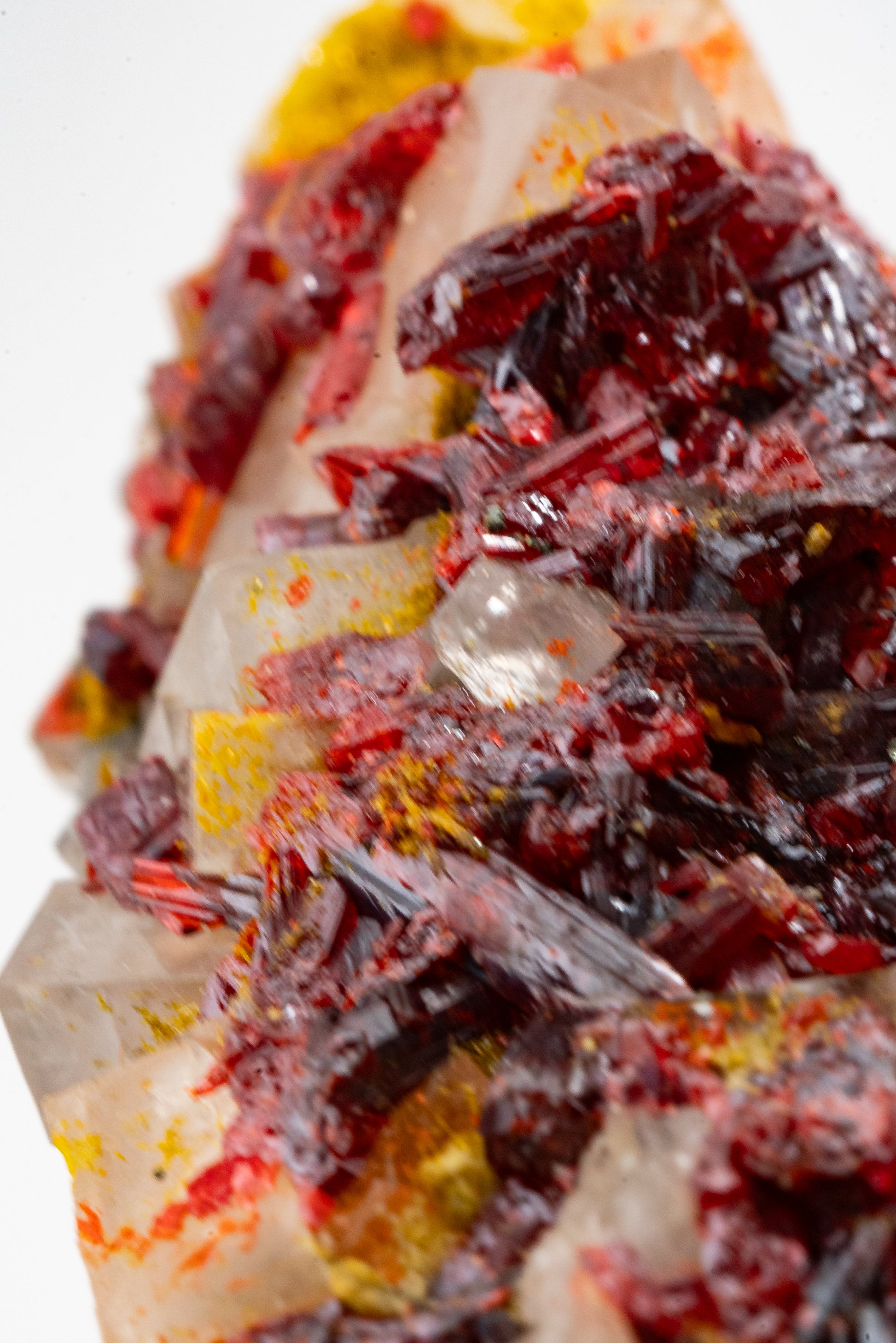 Orpiment, Realgar, Barite, - Quiruvilca Mine, Peru